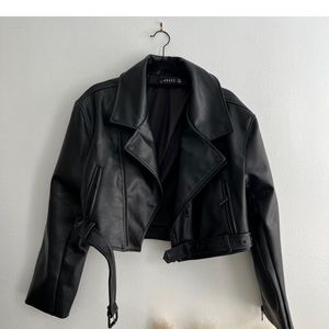 Brand: Princess Polly (Lioness) Oversized Black Faux leather jacket: Size XXS